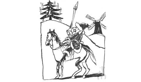 Illustration Nikolaus als Don Quijote